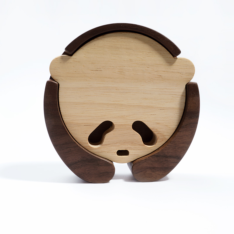 Wooden Panda Coaster